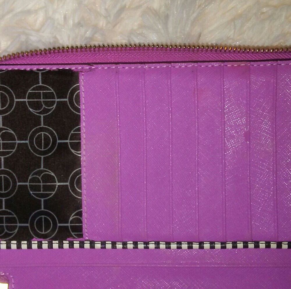 Henri Bendel Purple Wallet with Gold Accents - Picture 6 of 8